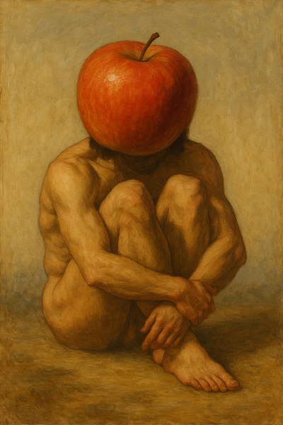 A man with an apple head apple applehead man withouthead