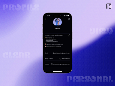 Profile View UI – Clean & Personal cleandesign cleanui dailyui darkui design designchallenge figmadesign mobileui profileui ui uidesign userprofile