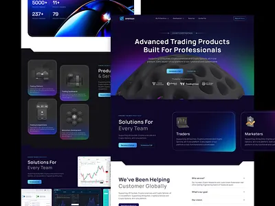 Website Design for Trading Company 3d b2b bitcoin crypto design digital finance finance fintech gradients illustration landing page modern website platform saas startup design trading company ui ux design web design web designer web3