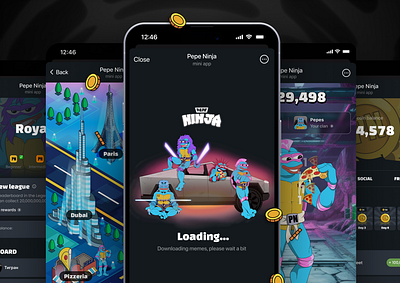Pepe Ninja – Telegram Mini App app clicker crypto game gamification meme mini app mobile mobile app nft ninja pepe rewards telegram telegram mini app token ui ux web app web3