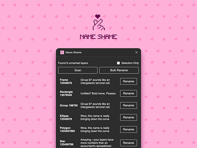 Name Shame - Vibe-Coded ChatGPT and Spite figma fun plugin ui ux vibe code