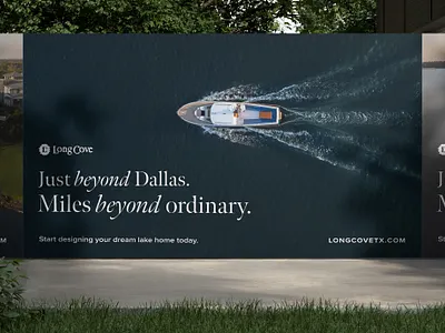 Long Cove brand refresh agency boat branding design golf graphic design homes lake luxury real estate print ad real estate