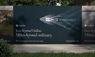 Long Cove brand refresh agency boat branding design golf graphic design homes lake luxury real estate print ad real estate