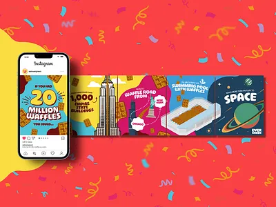 Email Design for Waffle Brand cpg email food fun illustration klayvio snack space waffle