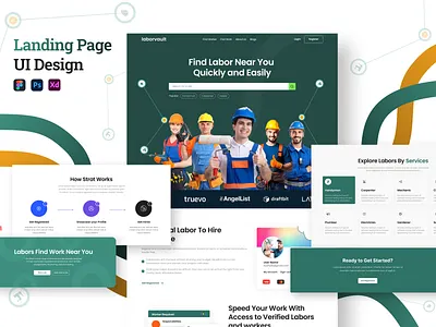 LaborVault – Landing Page UI Design figma landing mockup ui ux website