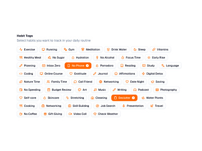 Habit Tracker Tags 🏷️ badge badges design minimal saas tag tags ui web design