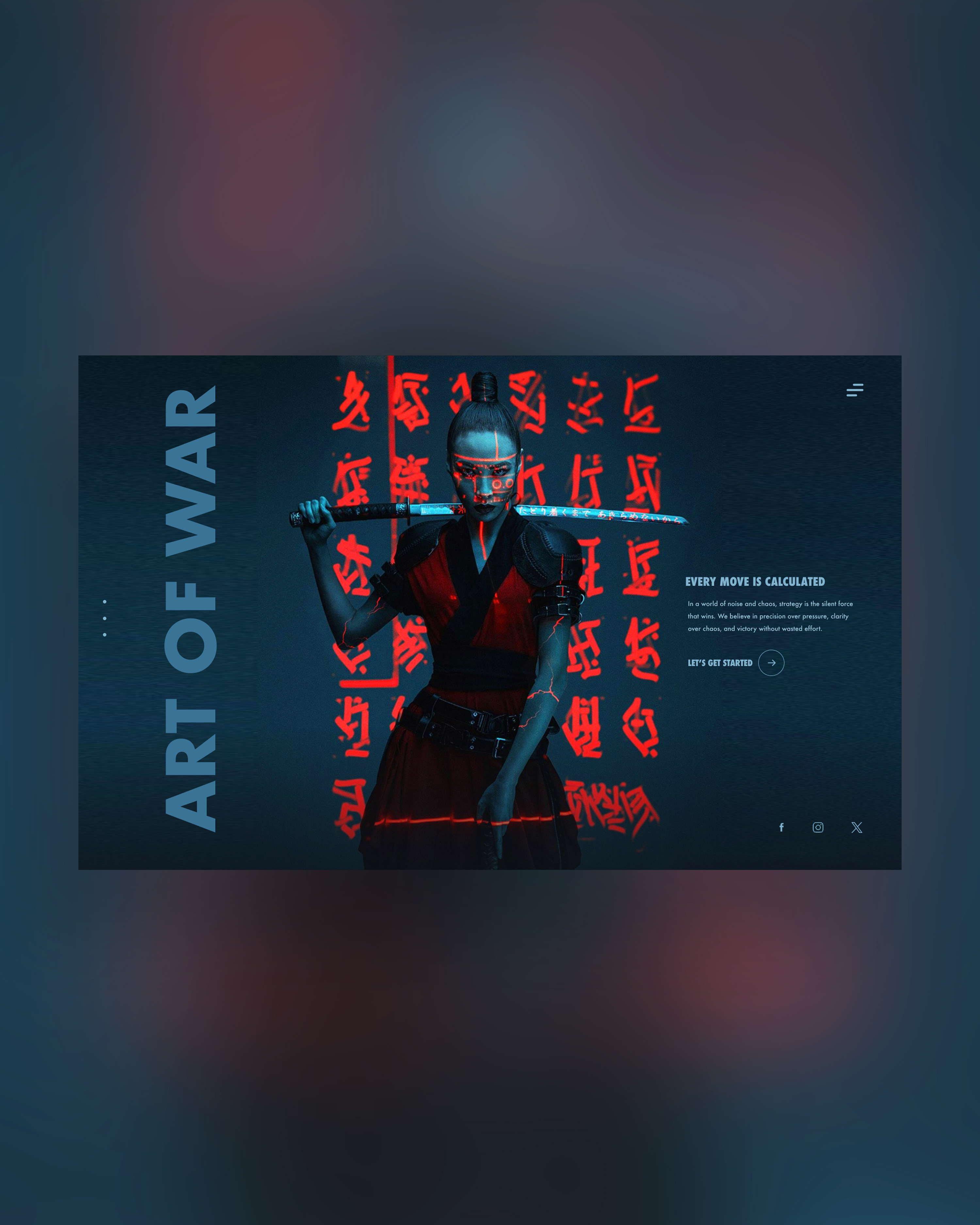 Art Of War Web Ui Landing Shot ai ai fashion animation art or war branding design graphic design illustration japanese photography tech ui ui design ux ux design web design