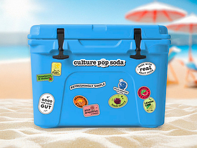 Cooler Design for Soda Brand beach beverage cooler cpg fruit fun soda sticker