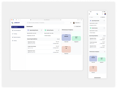 Organizer's Dashboard app dashboard design interface organizer product design ui web website