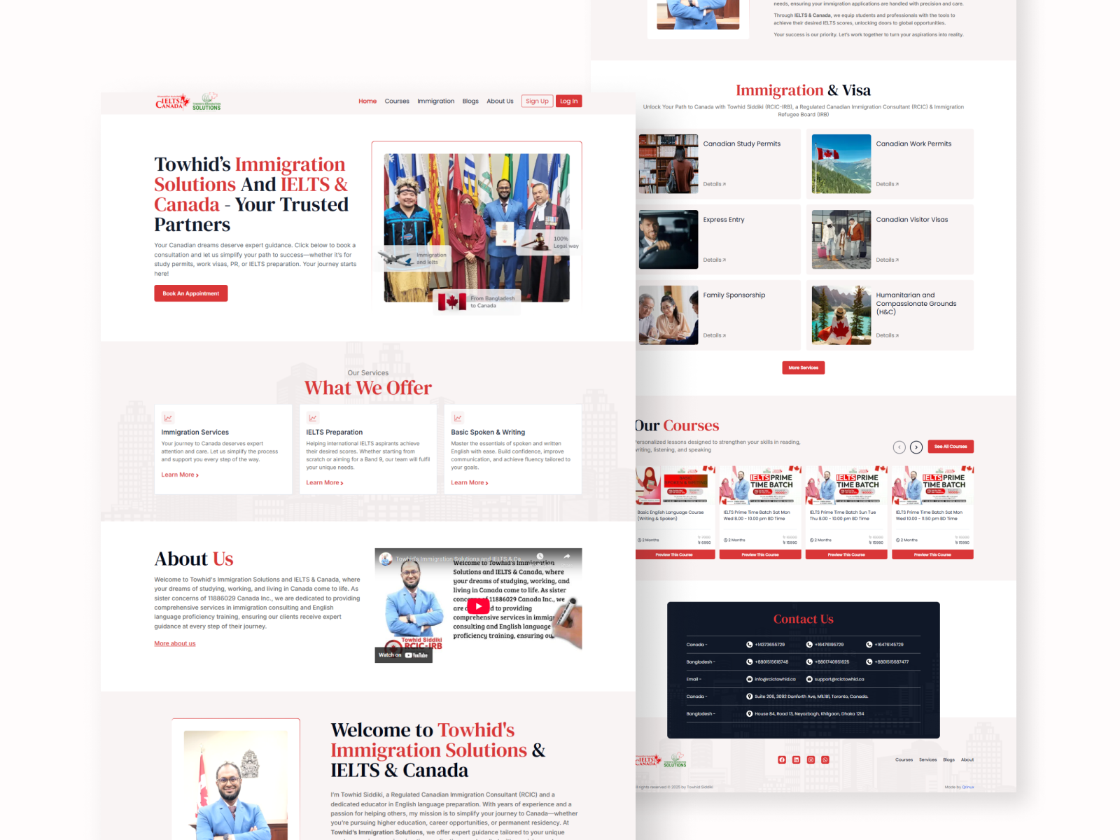IELTS and Immigration Service Website branding graphic design ui
