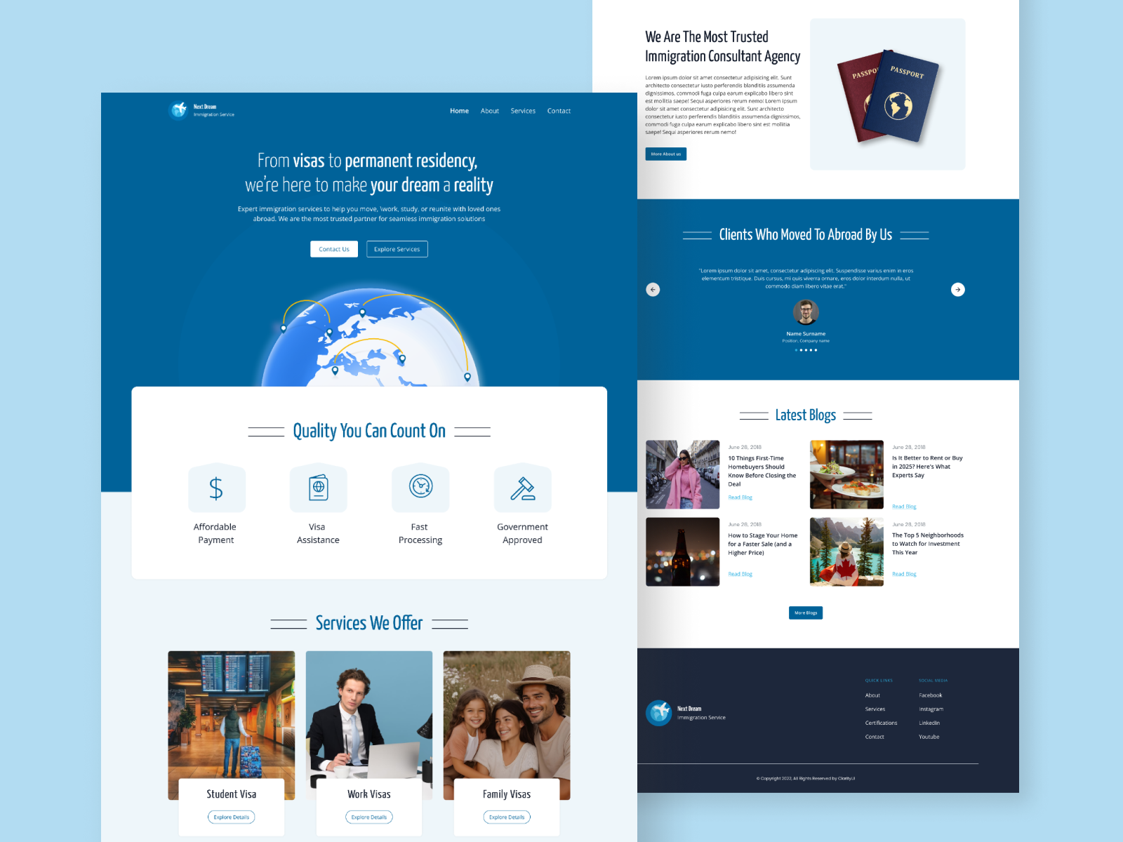 Immigration Service Website ui