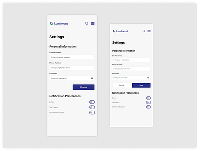 Settings Page app design interface mobile design settings ui uiux