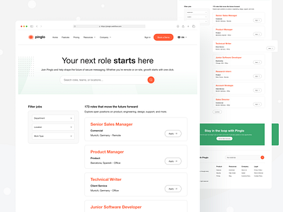 Job Listing Page with Filtered UX channel chat communication connect contact conversation dialogue group inbox interface message messenger mobile network platform reply social talk team texting