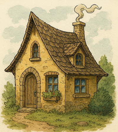 A quaint house in a wood ai art house illustration quianthouse