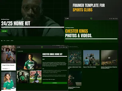 Kings: Sports Clubs Website Template basketball clubs football framer handball rugby soccer sports sports club teams template visual design webdesign website