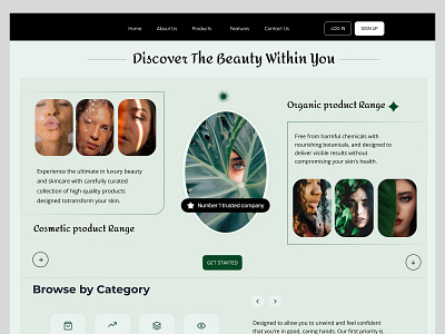 Beauty Website Concept animation beauty landing page beauty website branding cosmetic website creative design creative website design 2025 fashion website graphic design landing apge minimal design mobile ui modern website ui web app