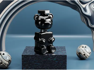 Perfume bottle by reference 3d blender modeling