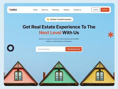Real Estate Landing Page/Website adobe xd clean creative design design 2020 figma design minimal mobile app mobile ui modern landing page modern website real estate landing page real estate website