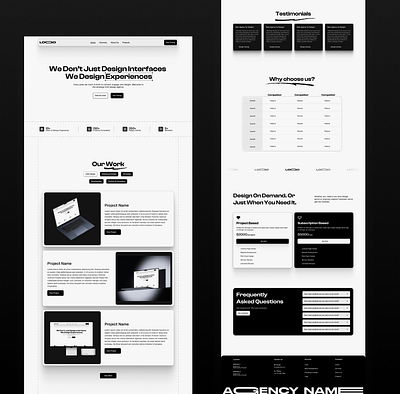 Design Agency Website - Light Theme branding design graphic design mohd ui uiux user experience user interface design website design