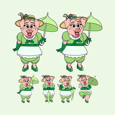 Carowinds - Pamela Pig Redesign (2023) animal branding character design design illustration portrait theme park vector