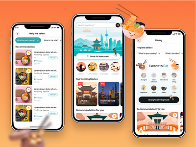 Shanghai Tour Route App(Guide For Newcomers) branding design ecommerce graphic design homepage illustration logo product ui web