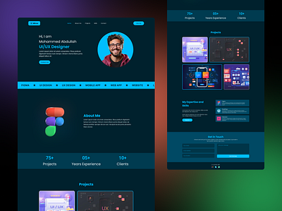 Personal Portfolio Design 3d figma graphic design logo ui uiux design
