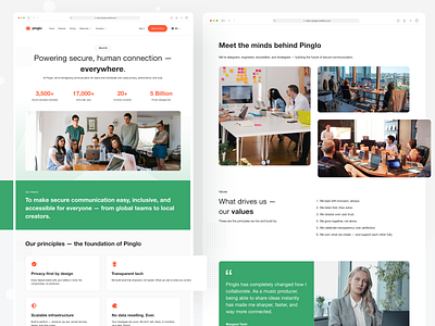 About Page with Team & Vision Section channel chat communication connect contact conversation dialogue group inbox interface message messenger mobile network platform reply social talk team texting