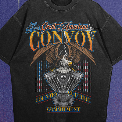 Vintage Americana T-Shirt Design – Great American Convoy apparel art