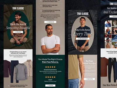 Post Purchase Retail – True Classic 🛍️ email email design email marketing email newsletter email template klaviyo mailchimp mens fashion newsletter design true classic