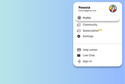 Clean Sidebar Profile Menu UI–Minimal Modern & Functional Design cleandesign dashboardui figmadesign lightui minimalui modernui profilemenu responsivedesign saasplatform sidebarmenu userinterface uxdesign webappui webdashboard