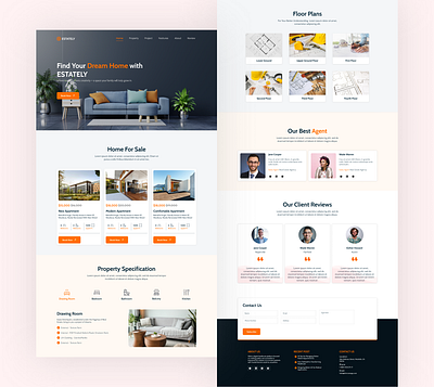 Real Estate Landing Page agency estate landign page landingpage realestae realestate realestate landign page ui ui design ui ux uidesign uiux uiux design web webdesign website