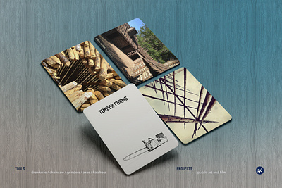 Skills Cards : Timber Forms artisan build chainsaw draw drawknife experience form forts graphic design hand made large forms made in canada multi disciplinary public spaces rawlyk scenic carpenter sculptor shelter timber forms yyc sculptor