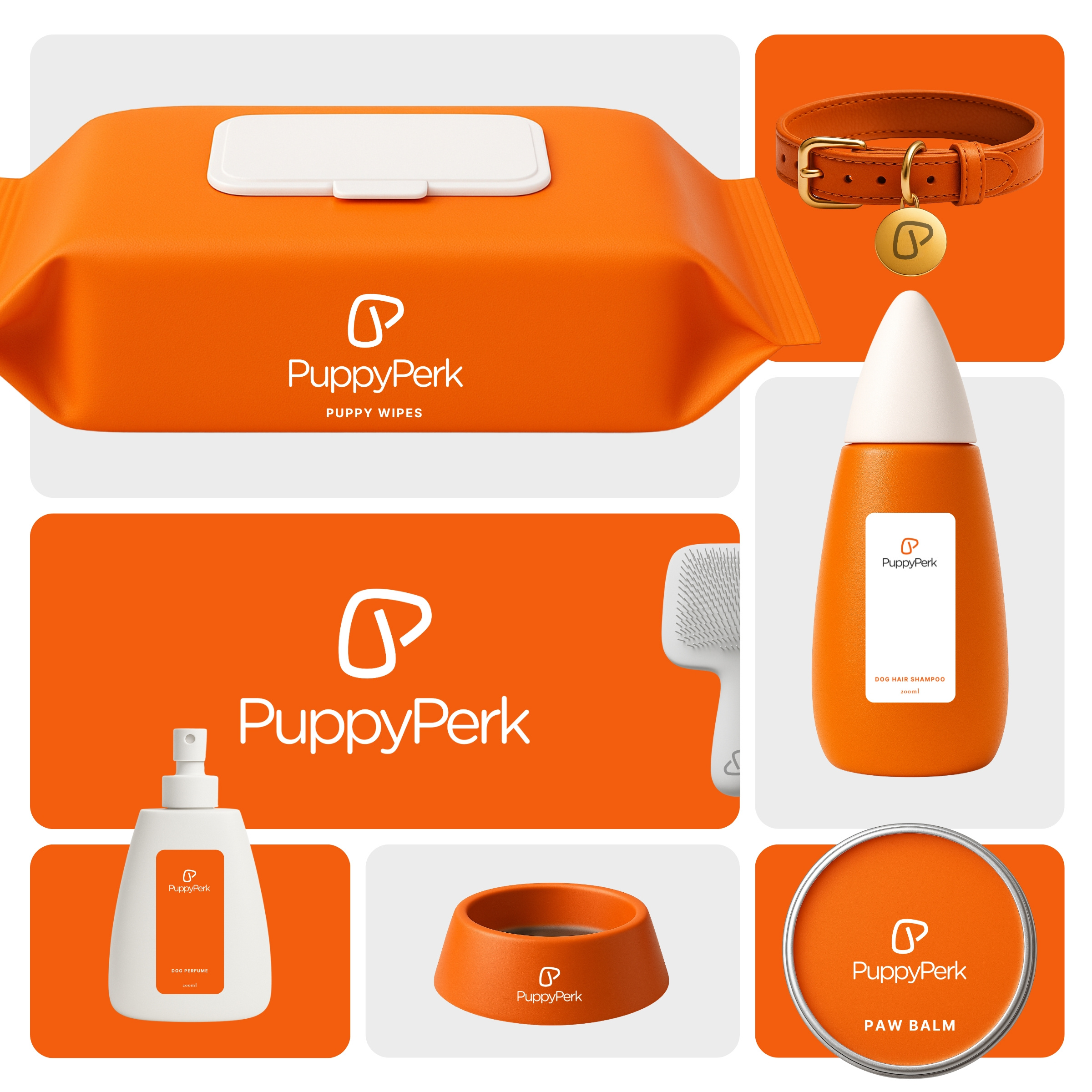 PuppyPerk Brand Identity Design branding design dynamic flat hand drawn handcrafted handmade illustration lettermark logo minimal modern p logo pet pet care pet grooming pet logo puppy puppy logo symbolic