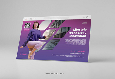 ✨ Lifestyle Technology Website Banner – Bold, Modern, Engaging 3d animation banner design branding business website design creativelogo digital marketing banner gradient web design graphic design innovation branding lifestyle technology design logo modern ui banner motion graphics purple gradient banner qr code landing page responsive web design tech banner mockup ui website banner design