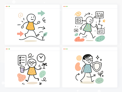Time Tracking UI Illustrations – Clean & Friendly #12 calendar clock deadline efficiency focus interval log management overview productivity reminder routine schedule session task time timeline timer tracking workflow