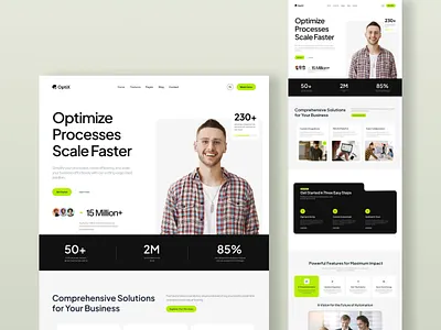Business Solution Landing Page branding creative interface design dribbbleshots. dribble portfolio graphic design illustration logo ui vector