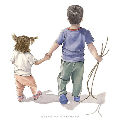 Custom Portrait - Watercolor and Ink on Paper hand drawn illustration painting portrait painting realism watercolor