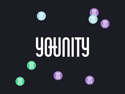 Younity logo branding business chain dots figma financial advisor hub join logo merge ui