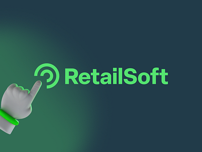 RetailSoft logo arrow branding circles click figma green logo mouse software touch