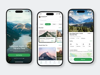 Adventure Awaits – Travel App UI booking app clean ui mobile app design modern ui travel app inspiration travel app ui ui uiux uiux design ux design