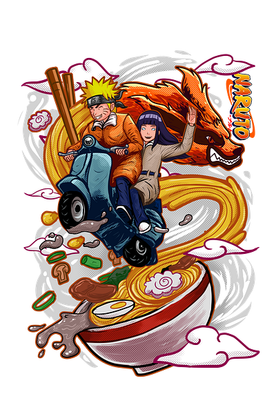 Naruto Hinata riding a scooter fanart anime fanart hinata illustration japan japanese manga naruto shippuden