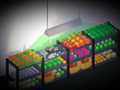 Super Market Mold detection 3d animation food fruits rotten food spline super market supply chain sustainable vegetables