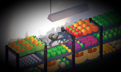 Supermarket moldy food 3d animation fruits graphic design spline supermarket sustainability vegetables video
