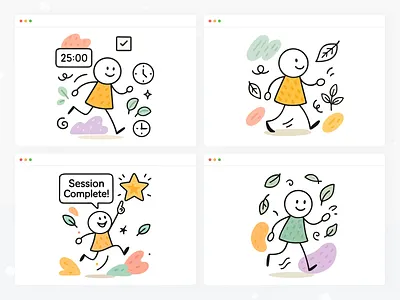 Time Tracking UI Illustrations – Clean & Friendly #14 calendar clock deadline efficiency focus interval log management overview productivity reminder routine schedule session task time timeline timer tracking workflow
