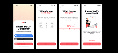 Fitness App Onboarding app branding fitness graphic design illustration onboarding ui ux vector white mode