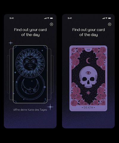 Astrology App 2d animation app astrology branding card reading graphic design line art ui vector whimsical witch