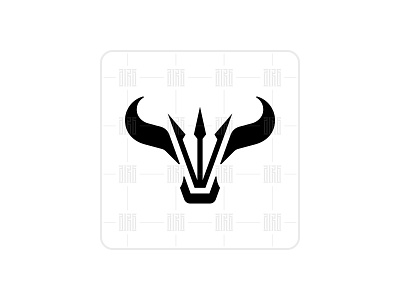 Trident Bull Head Logo ( Logo Forsale ) abstract logo animal branding bull design icon illustration logo logo design logodesign minimal minimalist logo security trident ui