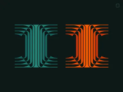 Future structure letter I alien ancient architecture custom type fish hook halo icon logo modernism monogram pillar prometheus retro scifi stripes structure symbol type typography