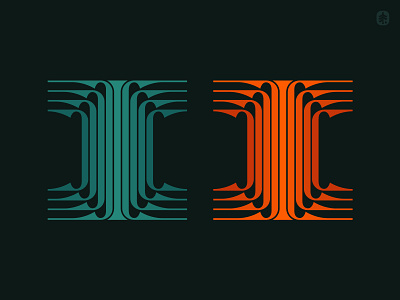 Future structure letter I alien ancient architecture custom type fish hook halo icon logo modernism monogram pillar prometheus retro scifi stripes structure symbol type typography