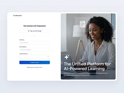 Sign Up Page for Stakestack AI design figma product design ui uidesign ux